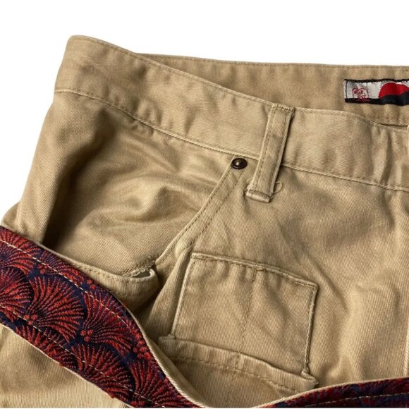 KMRii Japan 2000's Gemstone 3D Asymmetric 8 Pockets Cargo Pants, Tan, 31US - Picture 3 of 13